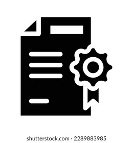 certificate solid icon illustration vector graphic