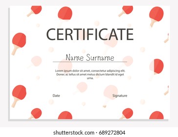 Certificate with sport pattern