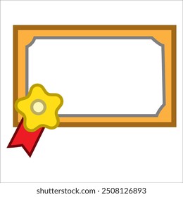 Certificate with stamp and ribbon bow