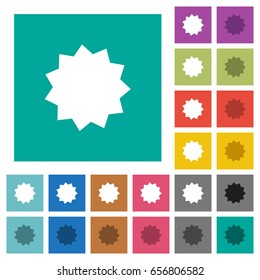 Certificate sticker multi colored flat icons on plain square backgrounds. Included white and darker icon variations for hover or active effects.