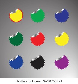 Certificate Sticker Set Vector Silhouette Icon  