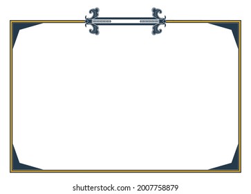 Certificate straight lines Vert Simpl and Vintage design element