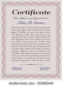 Certificate. Superior design. Border, frame.Easy to print. 