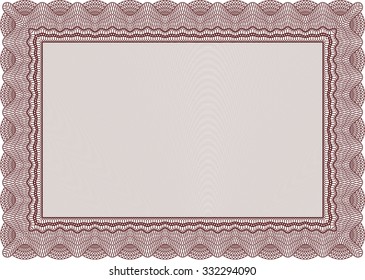 Certificate. Superior design. With great quality guilloche pattern. Detailed.