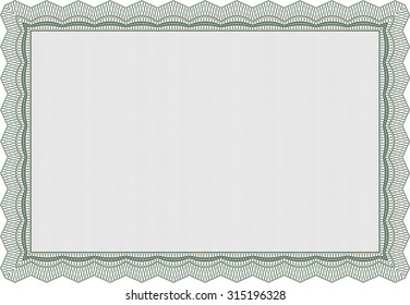 Certificate. Superior design. Money style.With guilloche pattern. 