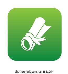 Certificate symbol design on green button,clean vector