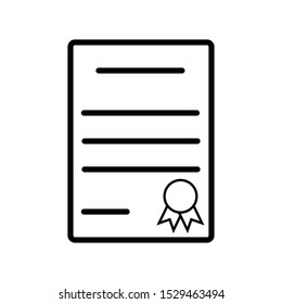 Certificate Symbol Icon Vector Illustration