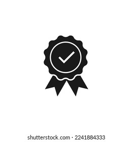 Vector de icono de símbolo de certificado aislado en fondo blanco.