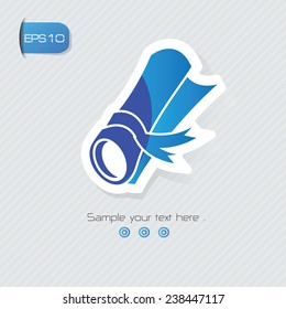 Certificate symbol,sticker design,blue version,clean vector