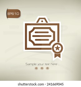 Certificate symbol,sticker design,brown version,clean vector