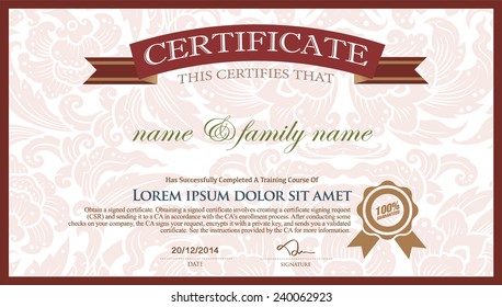 Certificate template.