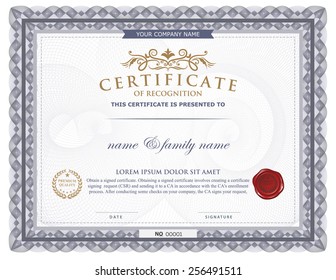 certificate template.