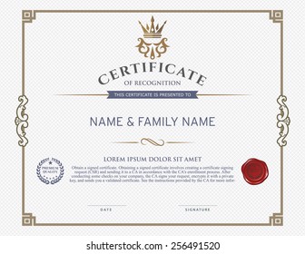 certificate template.