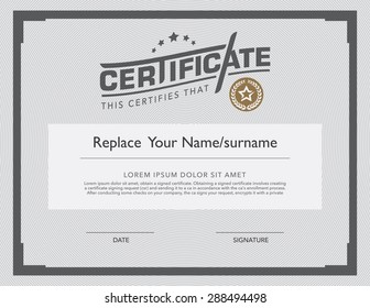 Certificate template.