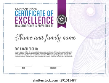Certificate template.