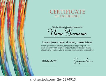 modelo de certificado com design abstrato