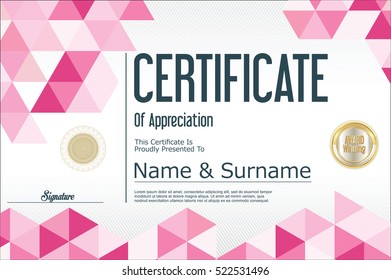 Certificate template abstract geometric design background 