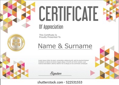 Certificate template abstract geometric design background 