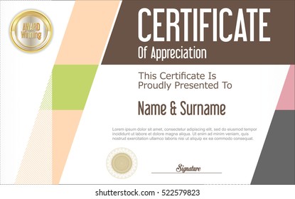 Certificate template abstract geometric design background 