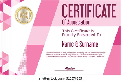 Certificate template abstract geometric design background 