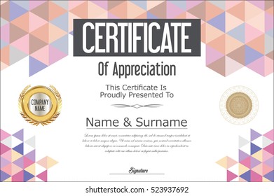 Certificate template abstract geometric design background