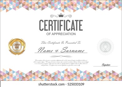 Certificate template abstract geometric design background