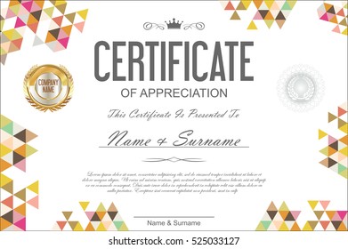 Certificate template abstract geometric design background