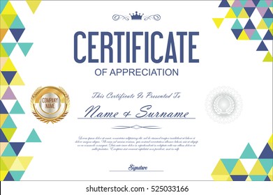 Certificate template abstract geometric design background