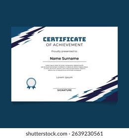 Certificate Template with Abstract Geometric Thunder Frame