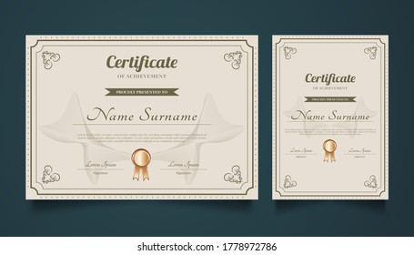 Certificate Template with Abstract Ornament in Classic Style