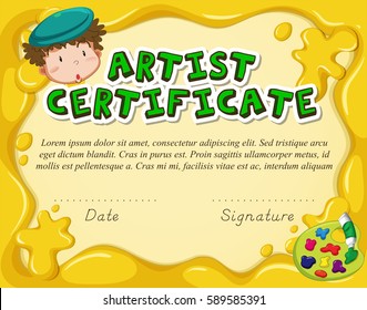 Certificate Template For Artist Illustration