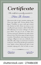 Plantilla de certificado. Diseño artístico. Con un fondo complejo. Personalizable, fácil de editar y cambiar los colores.