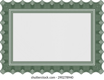 Certificate template. Artistry design. Easy to print. Money style.