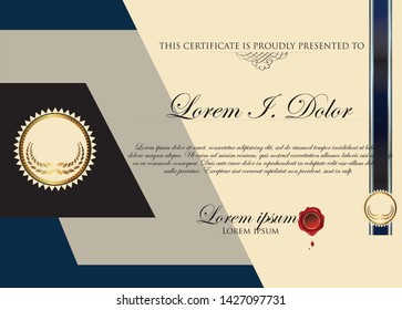 certificate template for award or education