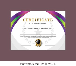 Certificate template of award with minimal modern gradient background