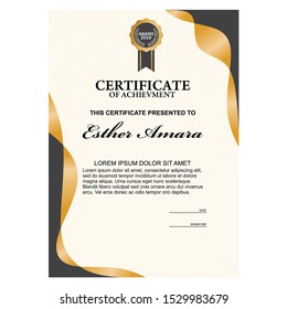Certificate template awards diploma background vector modern value design and luxurious layout. vector