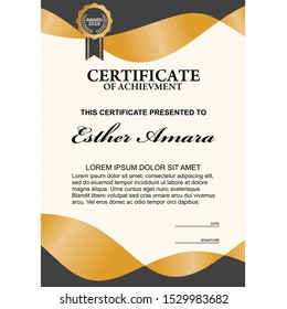 Certificate template awards diploma background vector modern value design and luxurious layout. vector