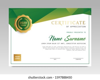 Certificate template awards diploma background vector modern design and luxurious elegant. layout horizontal in A4 size