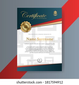 Certificate template awards diploma background vector Illustration in A4 size pattern.