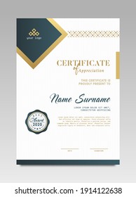 Certificate template awards diploma background vector modern design simple elegant and luxurious elegant. layout vertical in A4 size