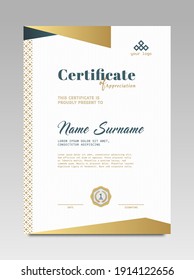 Certificate template awards diploma background vector modern design simple elegant and luxurious elegant. layout vertical in A4 size