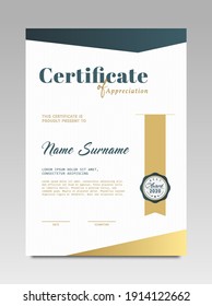 Certificate template awards diploma background vector modern design simple elegant and luxurious elegant. layout vertical in A4 size