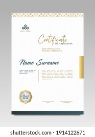 Certificate template awards diploma background vector modern design simple elegant and luxurious elegant. layout vertical in A4 size