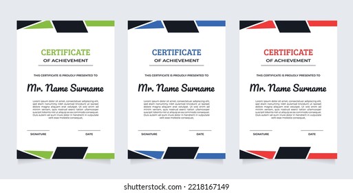 Certificate template awards diploma background vector modern design simple elegant 