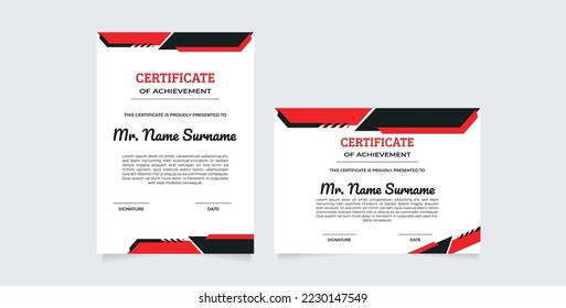 Certificate template awards diploma background vector modern design simple elegant and luxurious elegant. layout vertical in A4 size