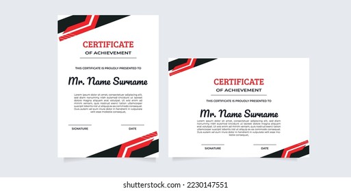 Certificate template awards diploma background vector modern design simple elegant and luxurious elegant. layout vertical in A4 size