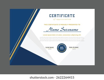 Modelo de certificado concede diploma de fundo vetor projeto de valor moderno e layout luxuoso.