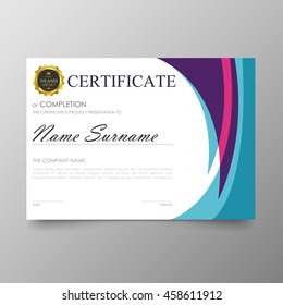 Certificate template awards diploma background vector modern value design and luxurious elegant.Illustration layout cover leaflet horizontal in A4 size pattern.