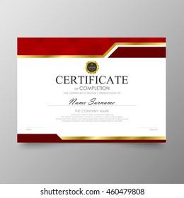 Certificate template awards diploma background vector modern value design and luxurious elegant.Illustration layout cover leaflet horizontal in A4 size pattern.