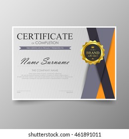 Certificate template awards diploma background vector modern value design and luxurious elegant.Illustration layout cover leaflet horizontal.